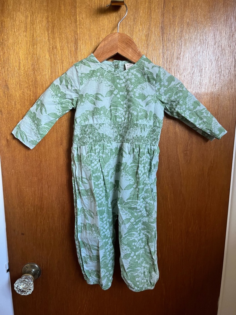 kate quinn Green Floral Infant Romper